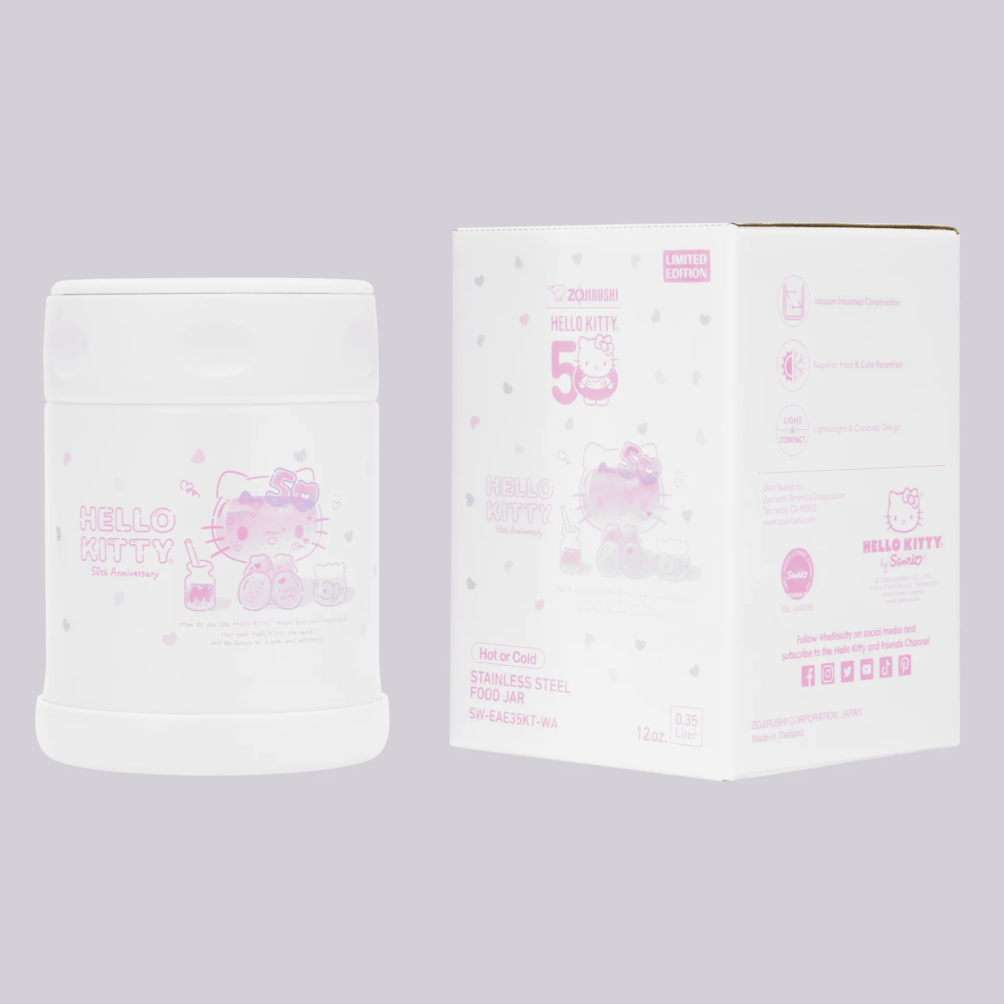 HELLO KITTY® 50th Anniversary Stainless Steel Food Jar SW-EAE35KT - Image 6